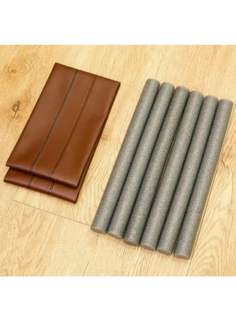 حاجز تحت الباب للحماية من الغبار والحشرات والهواء البارد والضوضاء، مانع تسرب أسفل الباب قابل للإزالة بدون حفر أو براغي، تصميم مزدوج مرن باللون البني مناسب لجميع الأبواب - Image 3